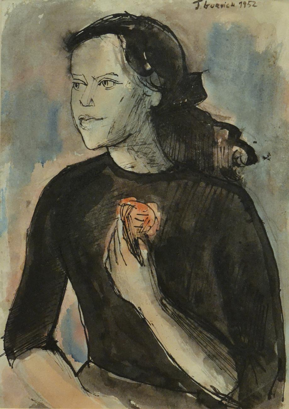 Estela Medina con rosa