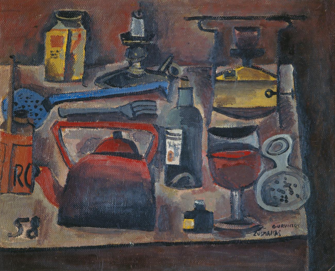 Naturaleza Muerta con Caldera Roja